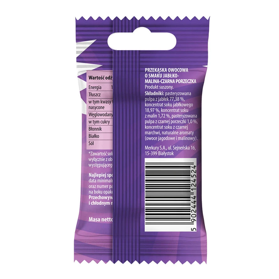 Bunny Ninja Fruit Rolls, Fruchtsnack, Geschmack: Apfel-Himbeere-Schwarze Johannisbeere, 15 g