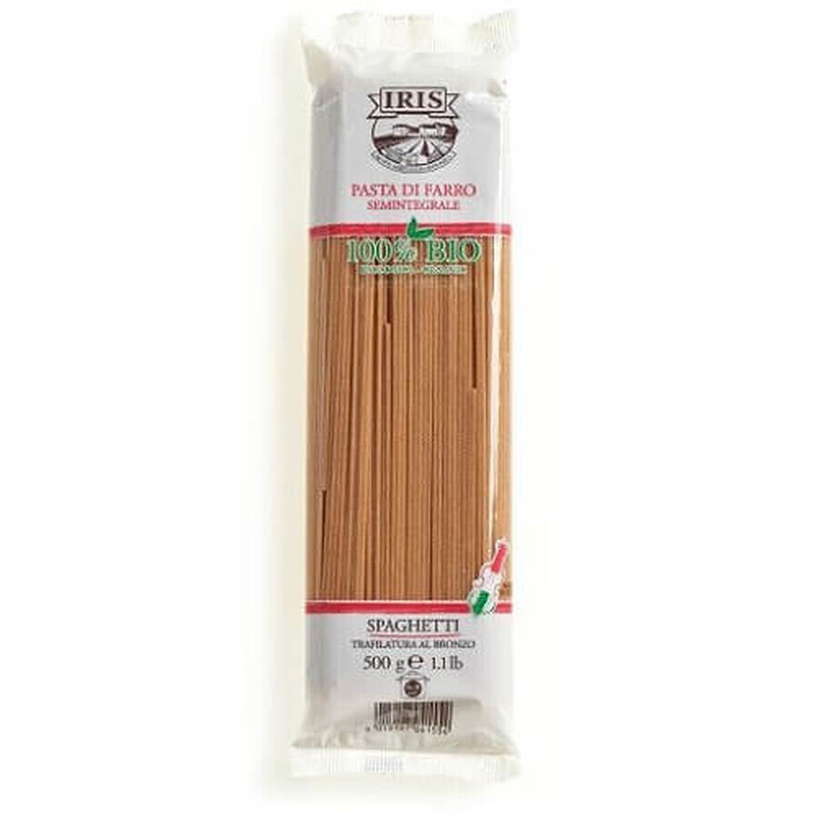 Biologische volkoren spelt spaghetti pasta, 500 g, Iris Bio