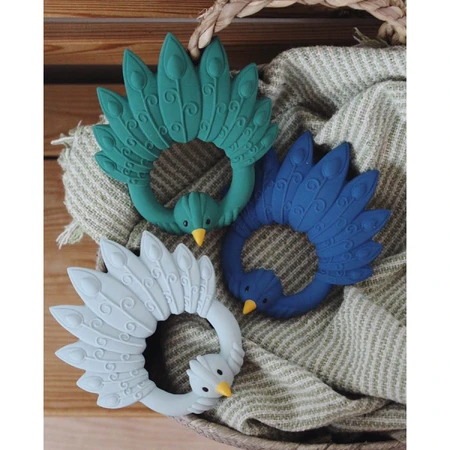 Natruba, mordedor de caucho natural, azul pavo real, desde el nacimiento, 1 pieza
