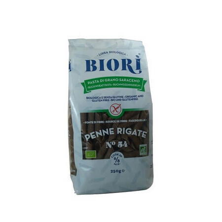 Pâtes penne bio à la farine de sarrasin, 250 gr, Biori