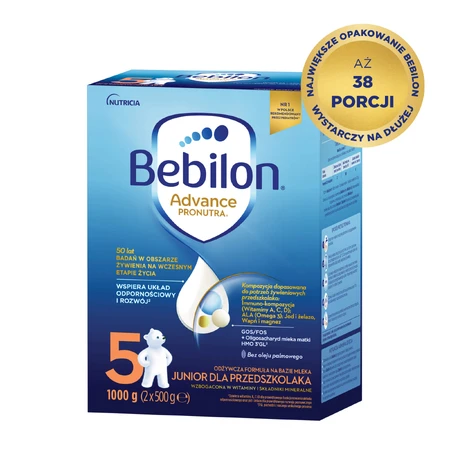 Bebilon Advance Pronutra 5 Junior set, nutritious milk-based formula, for preschooler, 2 x 1000 g