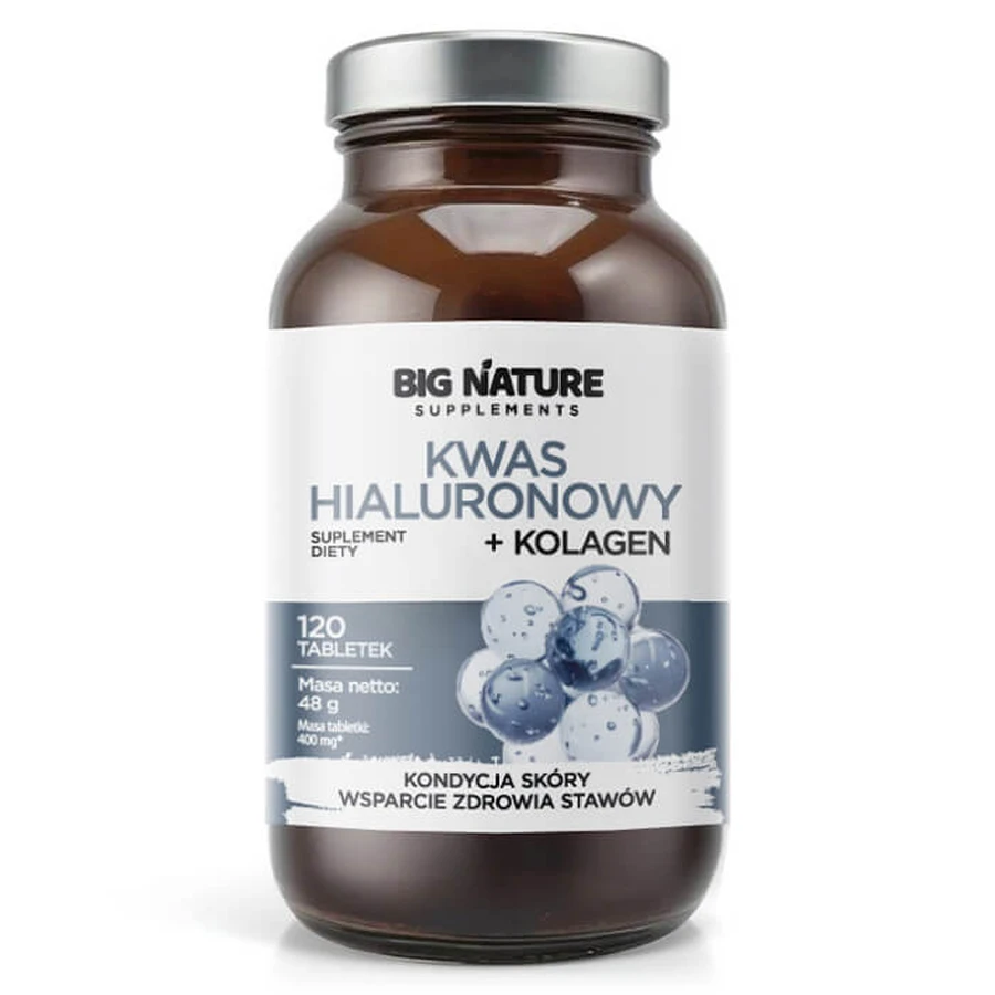 Big Nature Hyaluronsäure + Kollagen, 120 Tabletten