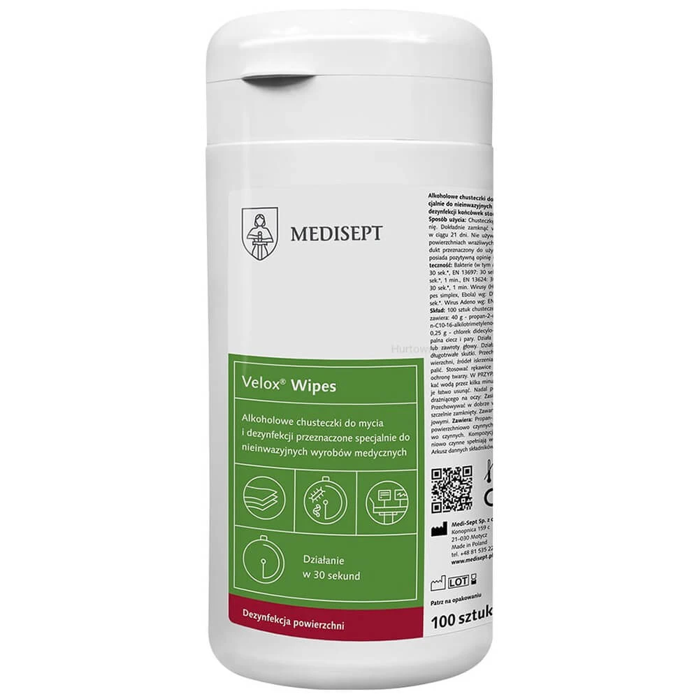 Medisept Velox Wipes, alcoholdoekjes voor reiniging en desinfectie van oppervlakken, 100 stuks