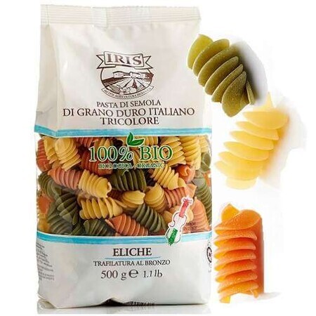 Pasta di grano duro tricolore bio, 500 g, Iris Bio