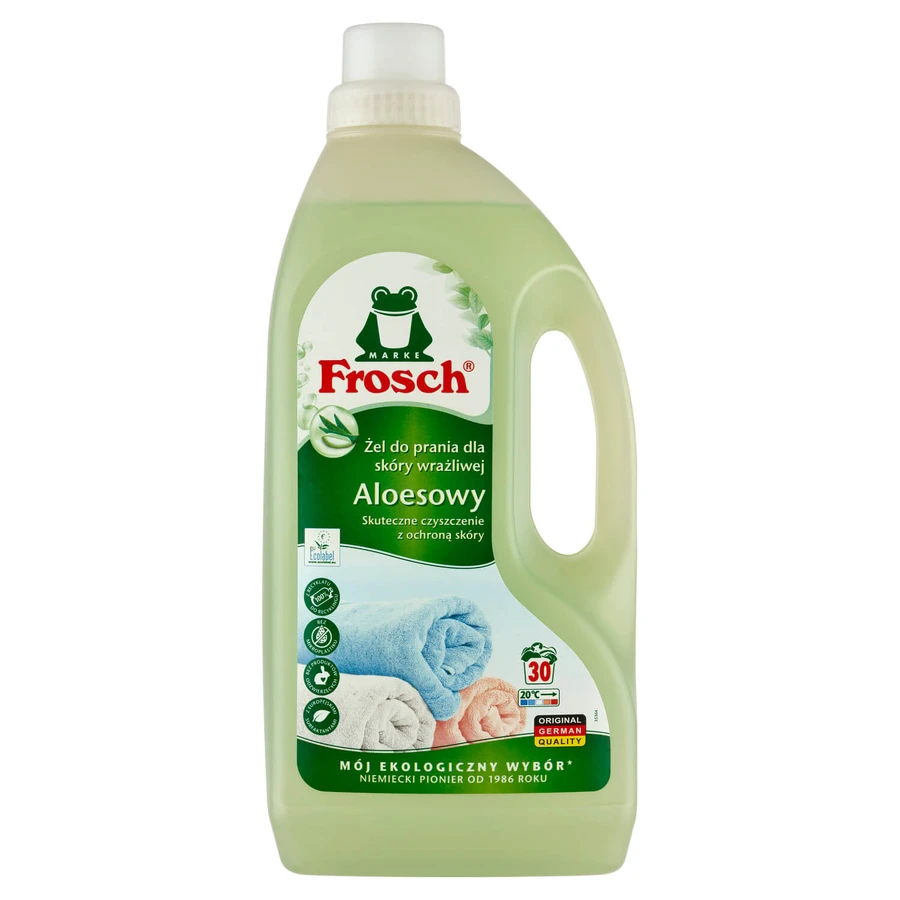 Frosch, fabric washing gel, aloe vera, 1.5 l + fabric softener concentrate, fig, 750 ml free of charge