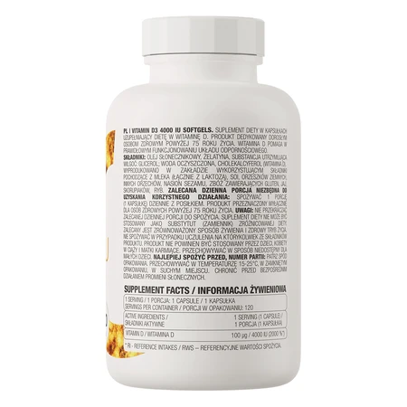 OstroVit Vitamine D3 4000 IE, 120 capsules