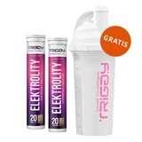Set Triggy Elektrolity, grapefruit-cranberry smaak, 2 x 20 bruistabletten + shaker, 700 ml gratis