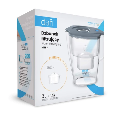 Dafi Mila Led, Filterkanne, Stahl, 3 l + Unimax-Filter, 1 Stück