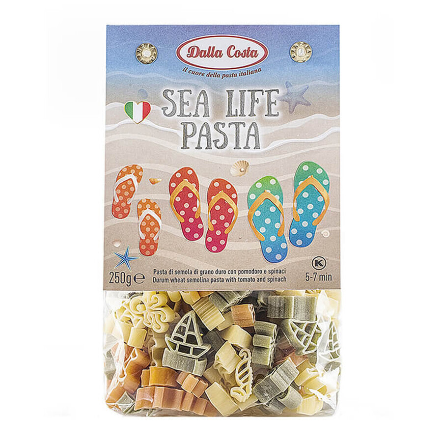 Sea Life dreifarbige Hartweizennudeln, 250 g, Dalla Costa