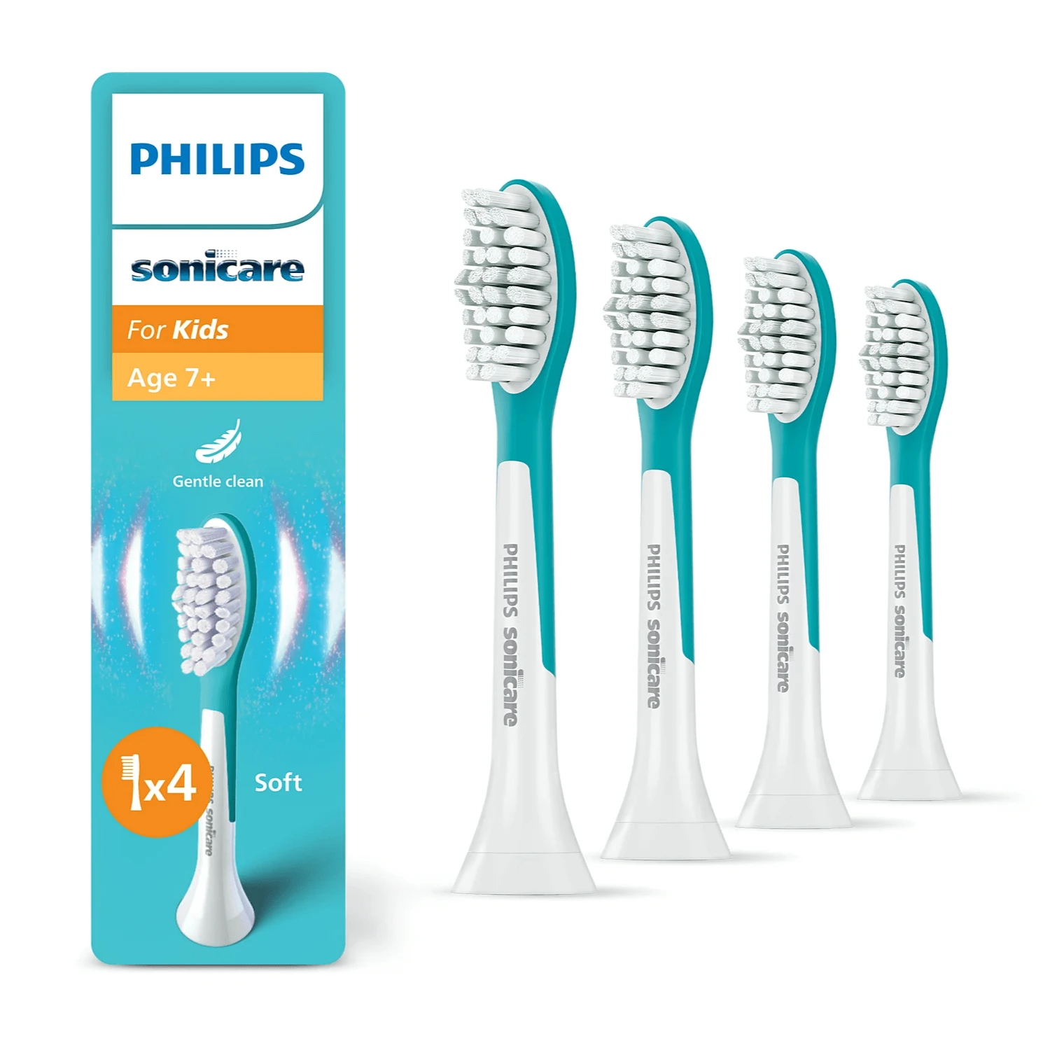 Sonicare Kids Tandenborstel navullingen, 7 jaar+, HX6044/90, 4 stuks, Philips