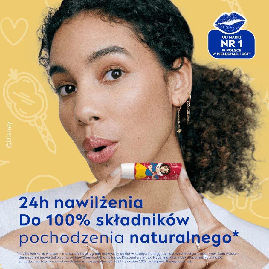 Nivea Disney Princess, rossetto nutriente, mela, Biancaneve, 4,8 g