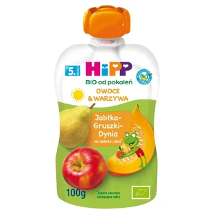 HiPP Obst & Gemüse Bio, Äpfel, Birnen, Kürbis, nach 5 Monaten, 100 g