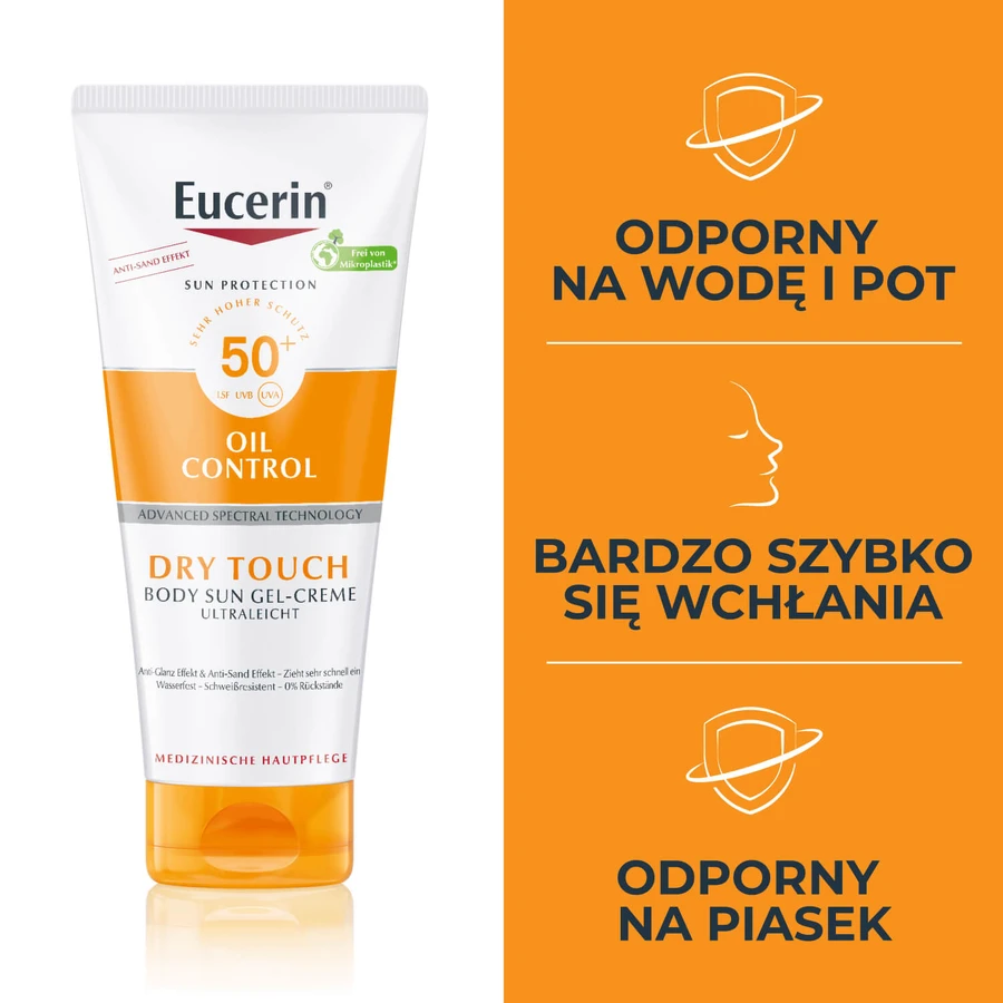 Eucerin Sun Protection Oil Control, ultralight body protection gel-cream, SPF 50+, 200 ml