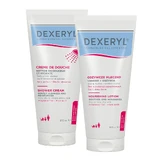 Set Dexeryl Shower, reinigende douchecrème voor baby's, kinderen en volwassenen, zeer droge en atopische huid, 200 ml + voedende bodymilk, 200 ml