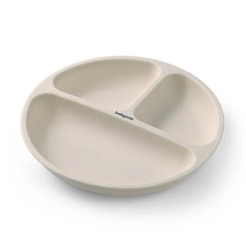 BabyOno, siliconen schoteltje met zuignap, beige, vanaf 6 maanden, 1 st.