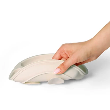 BabyOno, siliconen schoteltje met zuignap, beige, vanaf 6 maanden, 1 st.