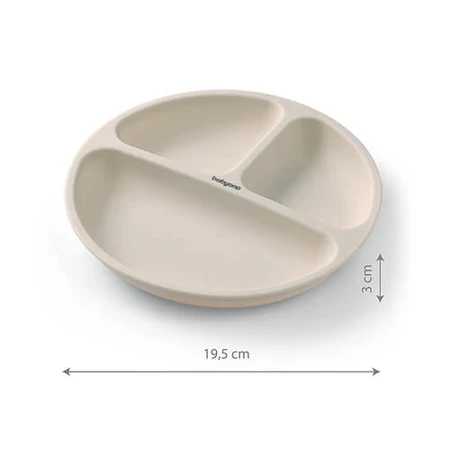 BabyOno, siliconen schoteltje met zuignap, beige, vanaf 6 maanden, 1 st.