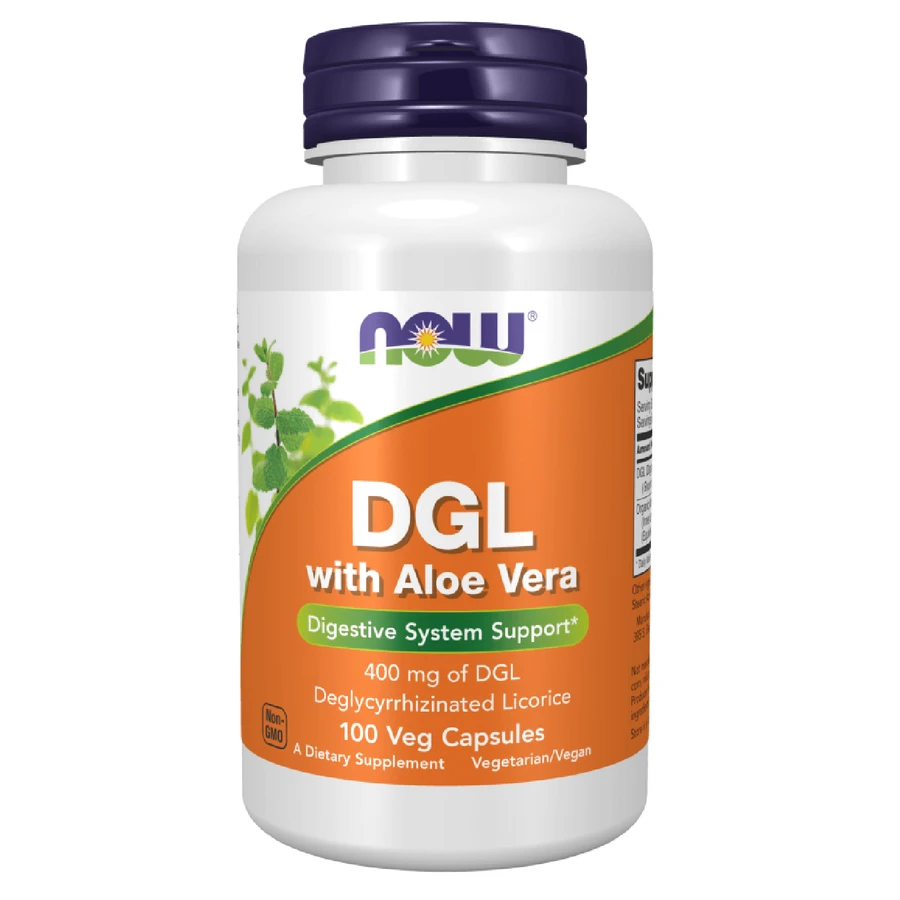 Now Foods DGL 400 mg with aloe vera, 100 capsules