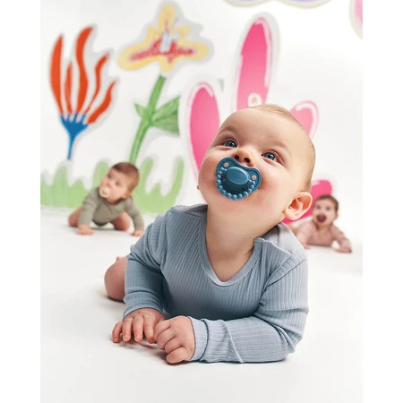 Luu Kids, succhietto, posizionamento, silicone, Cloudy Blue, 3-6 mesi, 1 pezzo