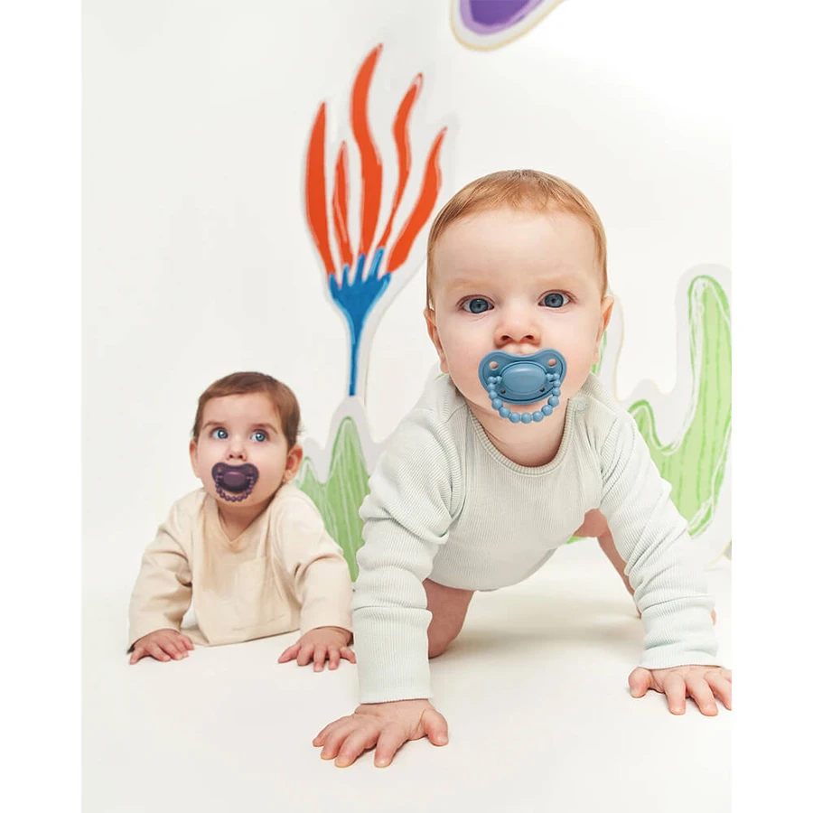 Luu Kids, succhietto, posizionamento, silicone, Cloudy Blue, 3-6 mesi, 1 pezzo