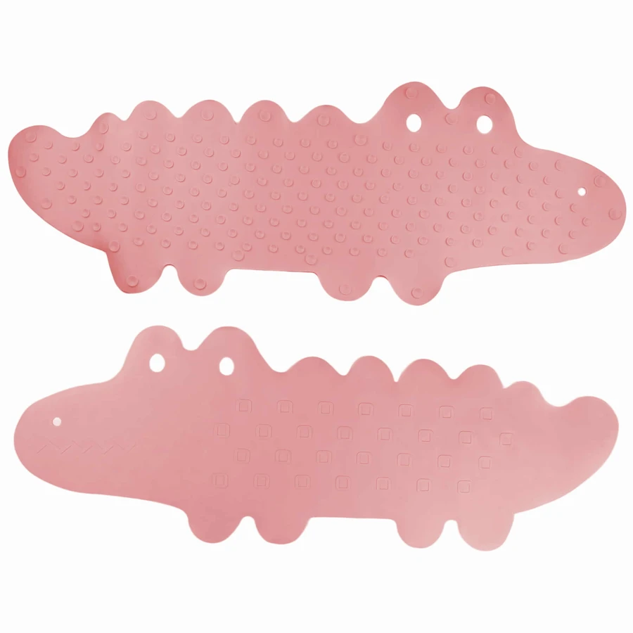Bocioland, Anti-Rutsch-Badematte, rosa Krokodil, 1 Stück