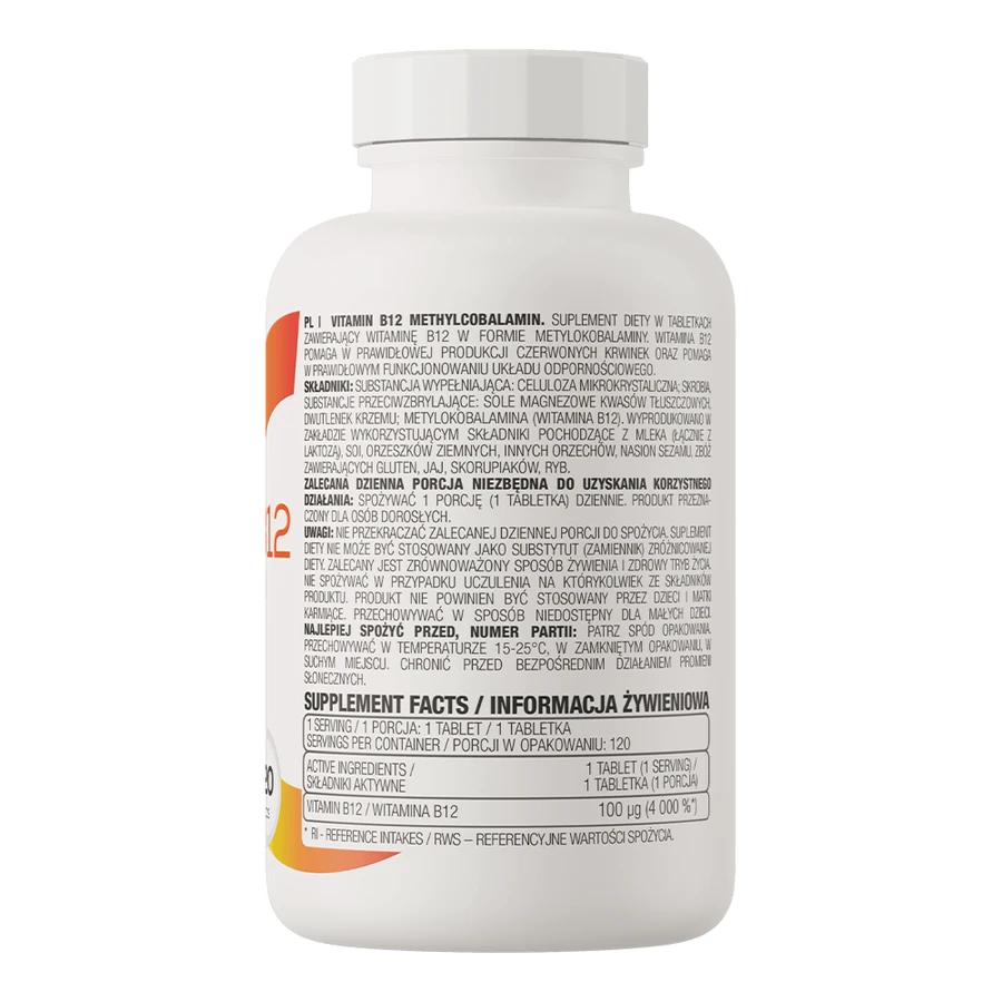 OstroVit Vitamin B12, methylcobalamin, 120 tablets