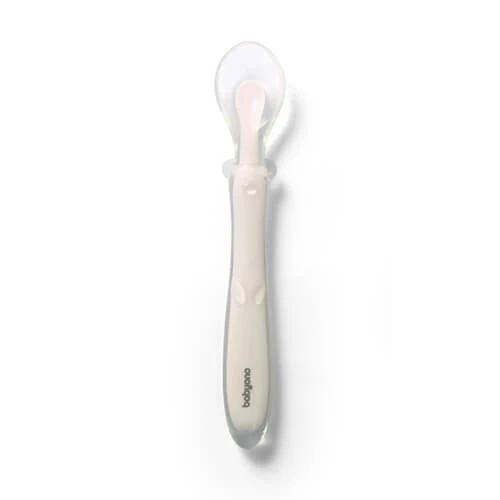 BabyOno, flexibele lepel van silicone, beige, vanaf 6 maanden, 1 stuk