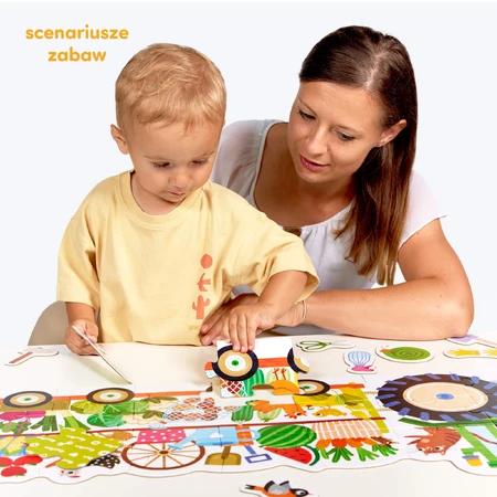 CzuCzu Moto Puzzle Tractor, puzzle pentru copii, 2-3 ani, 24 elemente