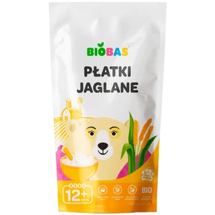 BioBas Płatki jaglane Bio, bez dodatku cukru, od 12 miesiąca, 220 g