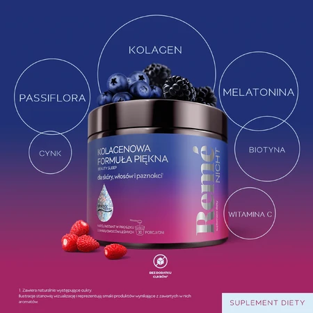 Reme Night Collagen Beauty Formula, forest fruit flavor, 150 g