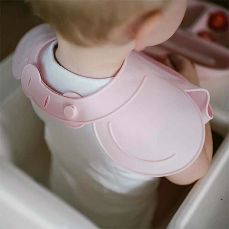 BabyOno, siliconen slabbetje met verstelbare sluiting, roze, vanaf 6 maanden, 1 stuk