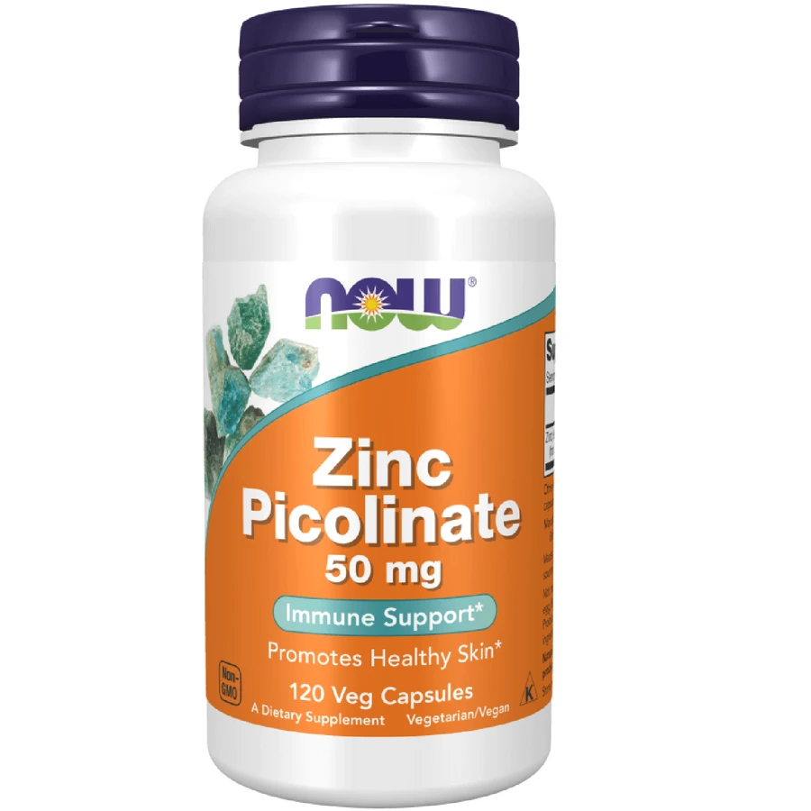Now Foods Zinc picolinat, zinc 50 mg, 120 capsule vegetariene