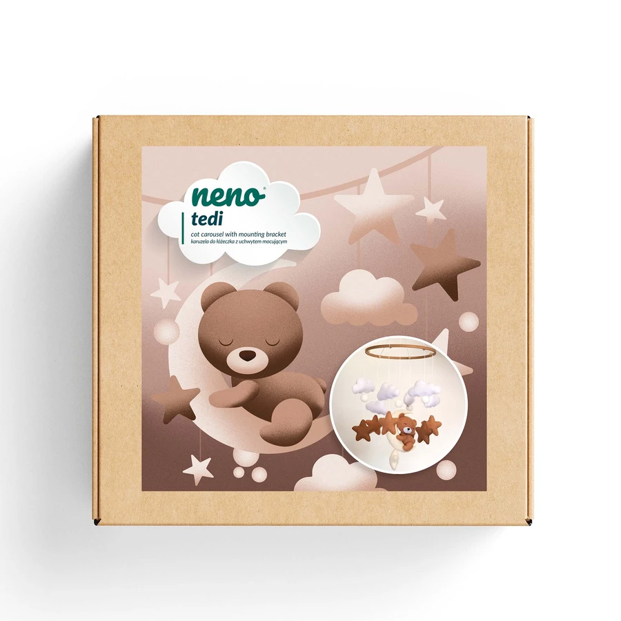 Neno Tedi, kinderbedcarrousel met bevestigingsbeugel, 1 st
