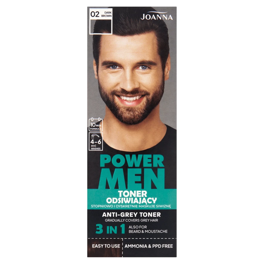 Joanna Power Men, ontlakkende toner, 02 donkerbruin, 80 g