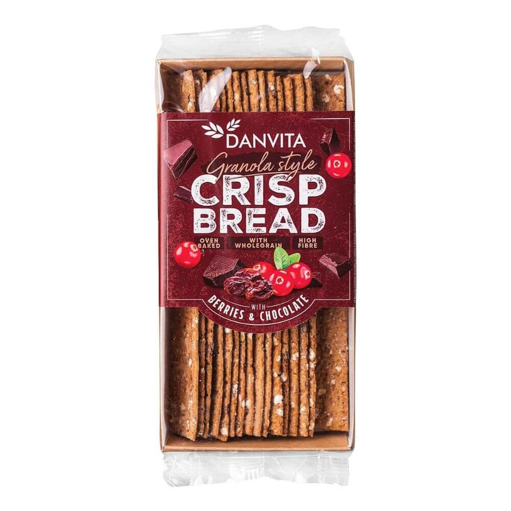 Knapperig brood met bessen en chocolade Granola, 130 g, Danvita