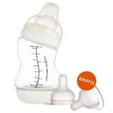 Canpol Baby's, S-Shape anti-colic fles, wijde opening, PP, 24/201, 200 ml + siliconen speen voor S-Shape XL fles, snel/voeding, 59/894, vanaf 9 maanden, 2 stuks gratis