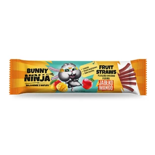 Bunny Ninja Fruchtstrohhalme, Fruchtsnack, Apfel-Mango, 16 g