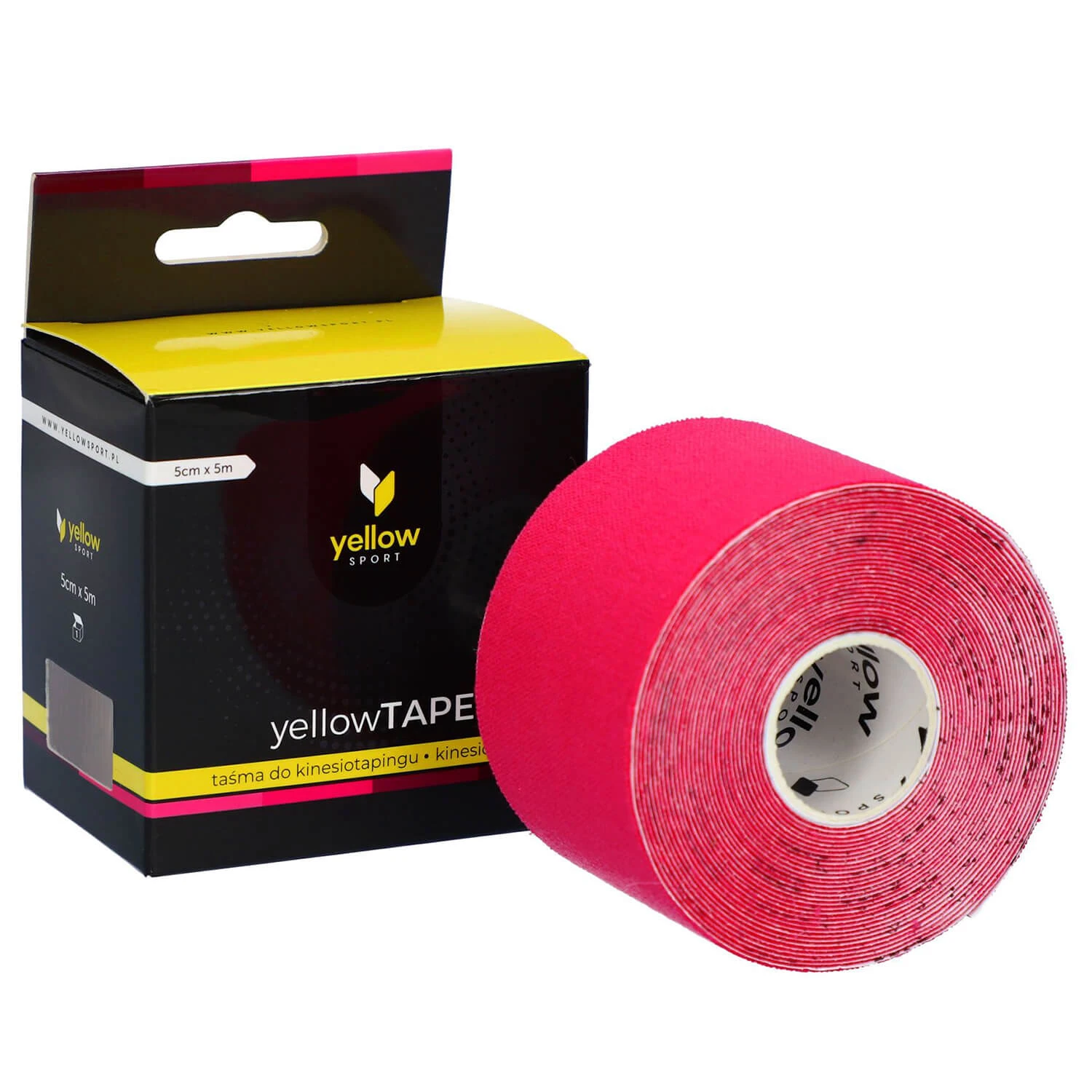 YellowSport YellowTape, kinesiotaping tape, roze, 5 cm x 5 m