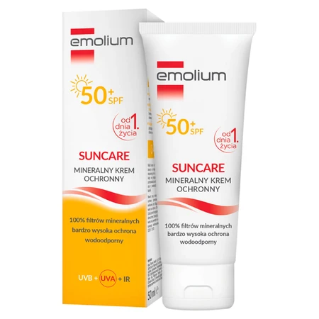 Emolium Suncare set, mineral protection cream for children from day 1 and adults, SPF 50+, 2 x 50 ml + beach game "catch the ball" free of charge