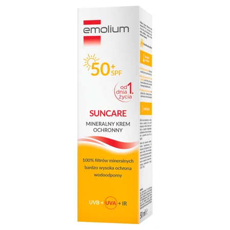 Emolium Suncare set, mineral protection cream for children from day 1 and adults, SPF 50+, 2 x 50 ml + beach game "catch the ball" free of charge