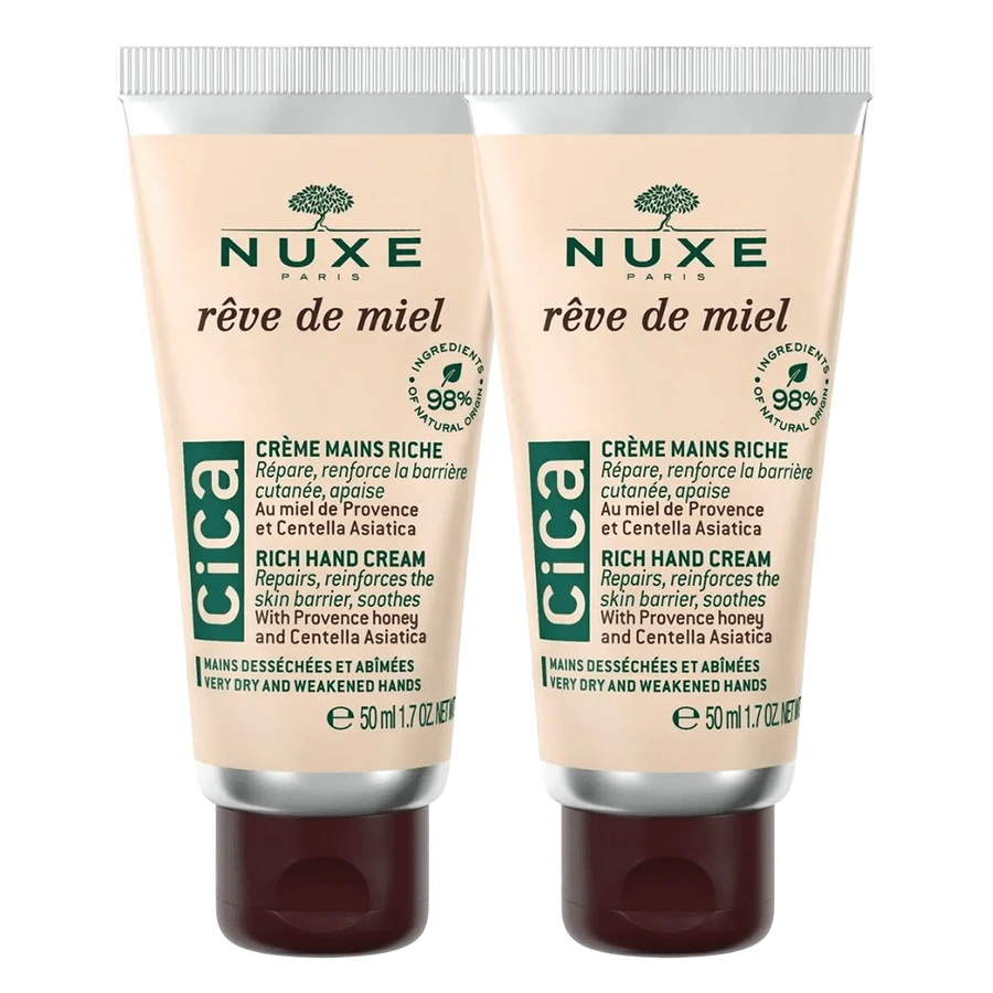 Nuxe Reve de Miel Cica, cremă pentru mâini și unghii, 2 x 50 ml