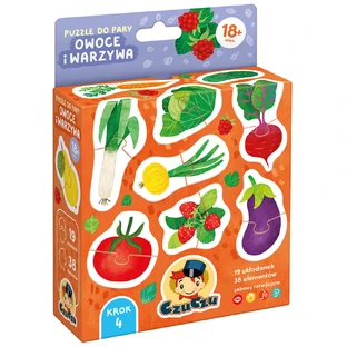 CzuCzu Paired Puzzles Fruits and Vegetables, puzzle-uri pentru copii, de la 18 luni, 38 piese