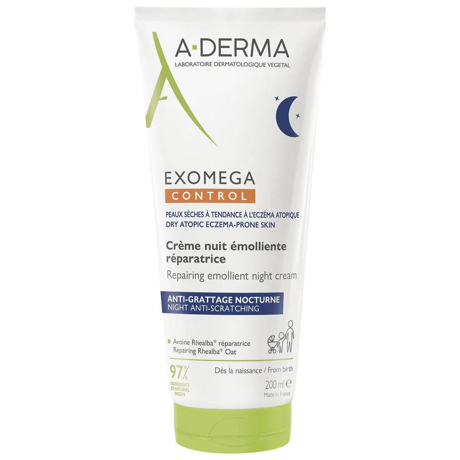 A-Derma Exomega Control, regenerujący krem emolient na noc, skóra sucha i skłonna do atopii, od 1 dnia życia, 200 ml: ceny i cechy