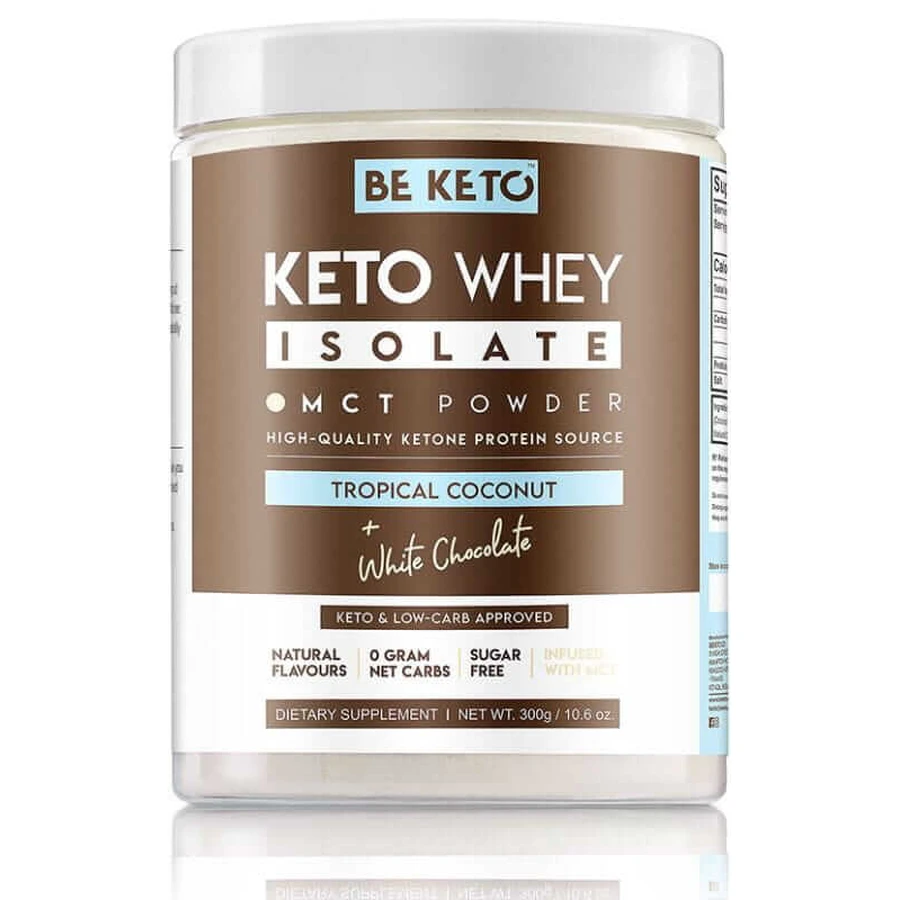 Isolat de protéines céto avec MCT - noix de coco et chocolat blanc 300g BeKeto