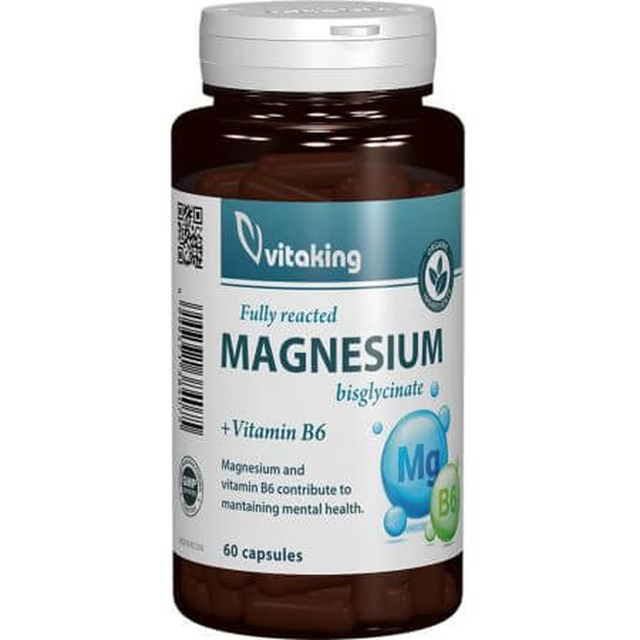 Magnesio bisglicinato con vitamina B6, 60 capsule, Vitaking