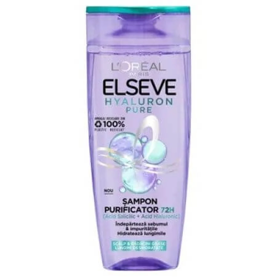 Hyaluron Pure Purifying shampoo for oily scalp, 400 ml, Elseve