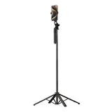 Selfie stick WH181-Y1S telescopisch 1,75 m statief van aluminiumlegering met telefoonhouder - zwart
