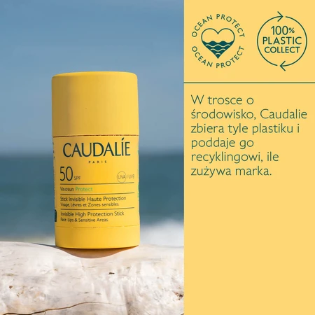 Caudalie Vinosun Protect, stick invizibil cu protecție ridicată, SPF 50, 15 g + cremă invizibilă, ușoară, cu protecție foarte ridicată, SPF 50+, 20 ml gratuit