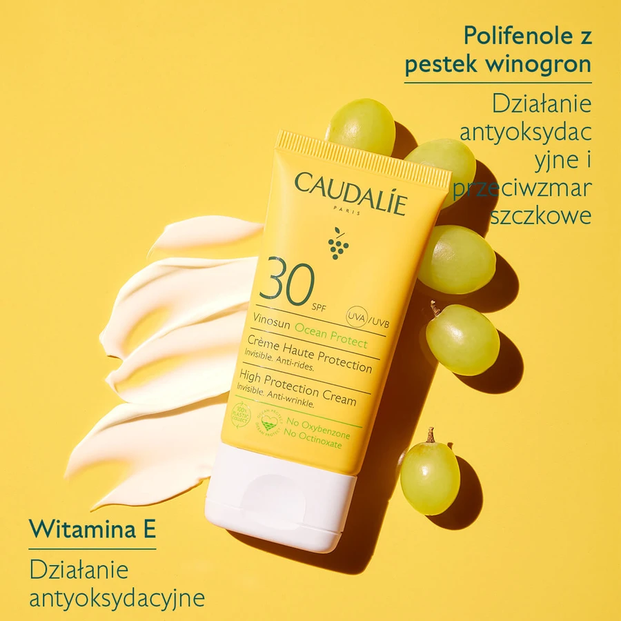 Caudalie Vinosun Protect, unsichtbare Creme mit hohem Schutz, SPF 30, 50 ml + unsichtbare, leichte Creme mit sehr hohem Schutz, SPF 50+, 20 ml gratis