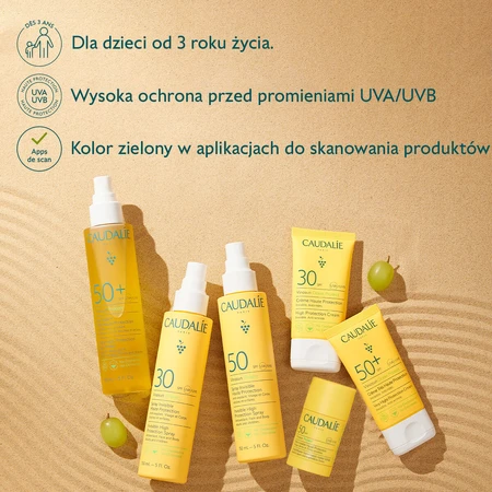 Caudalie Vinosun Protect, unsichtbare Creme mit hohem Schutz, SPF 30, 50 ml + unsichtbare, leichte Creme mit sehr hohem Schutz, SPF 50+, 20 ml gratis